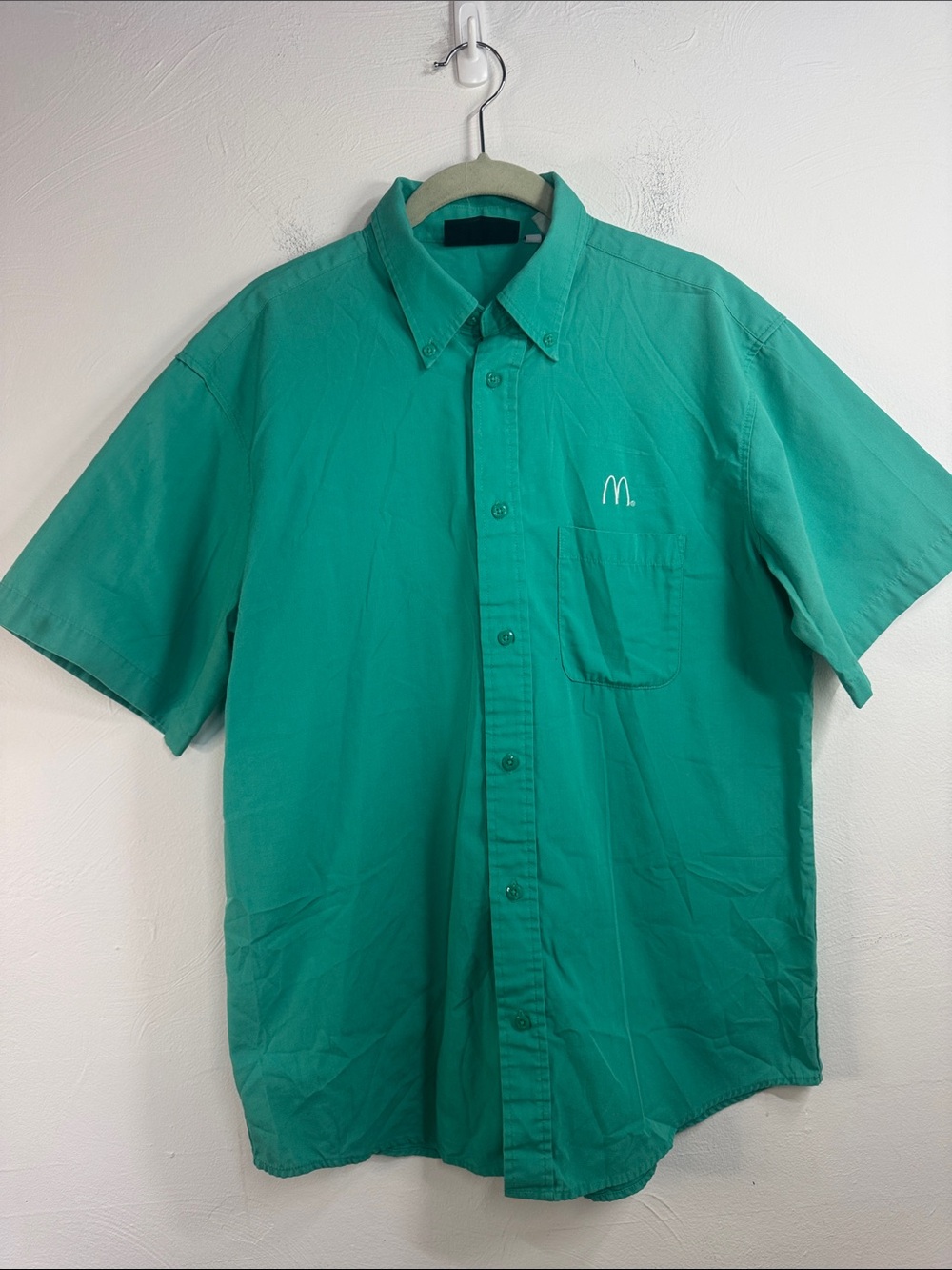 McDonald's Teal Green Short-Sleeve Button-Down Shirt Sedona Work Career